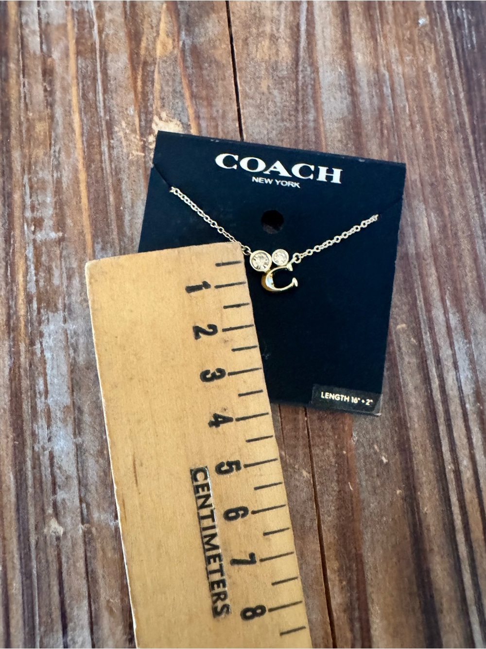 COACH Gold Signature crystal cluster Necklace NWOT - Picture 8 of 12